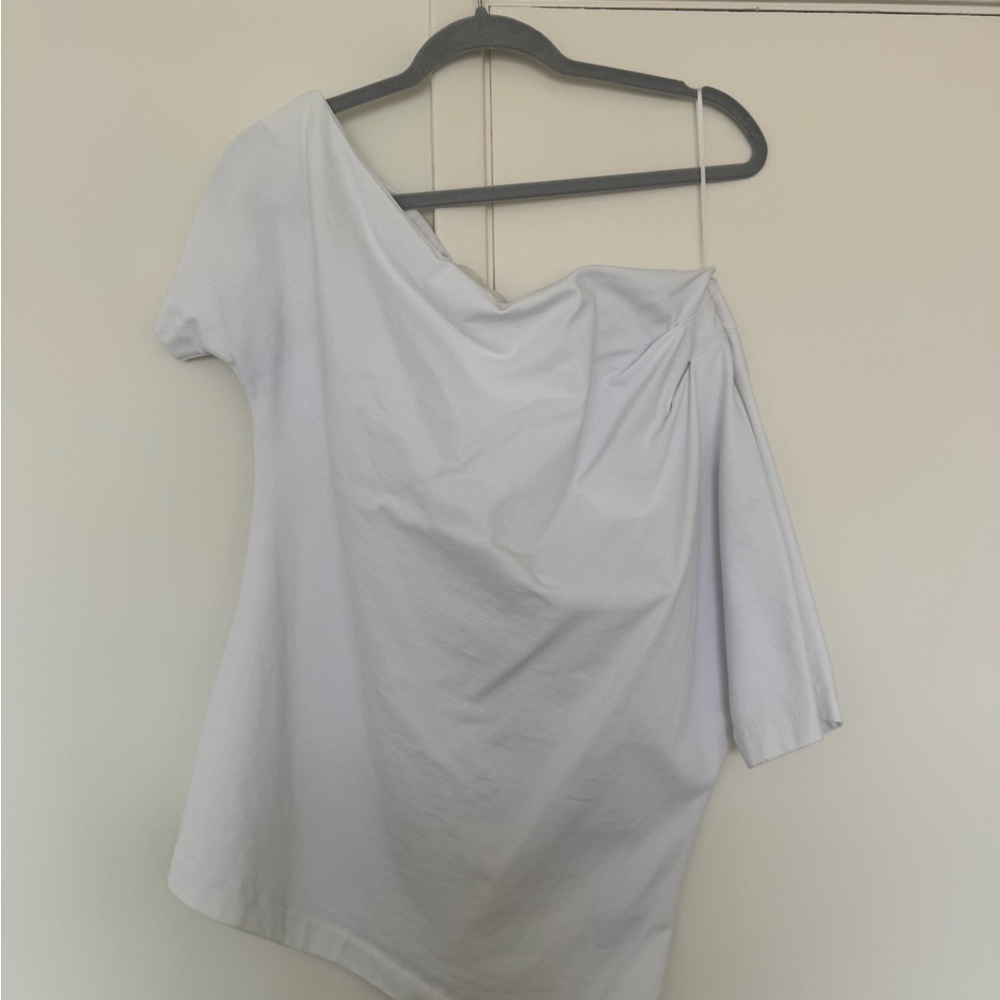 Banana Republic White Asymmetrical Blouse